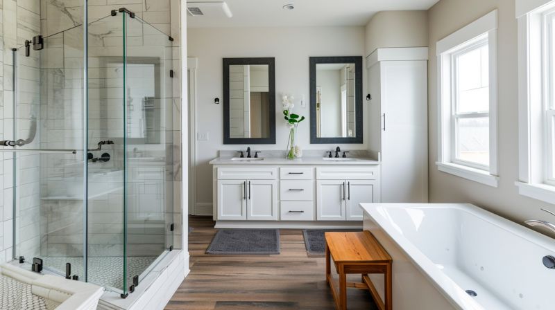 Wide View of Modern Bathroom